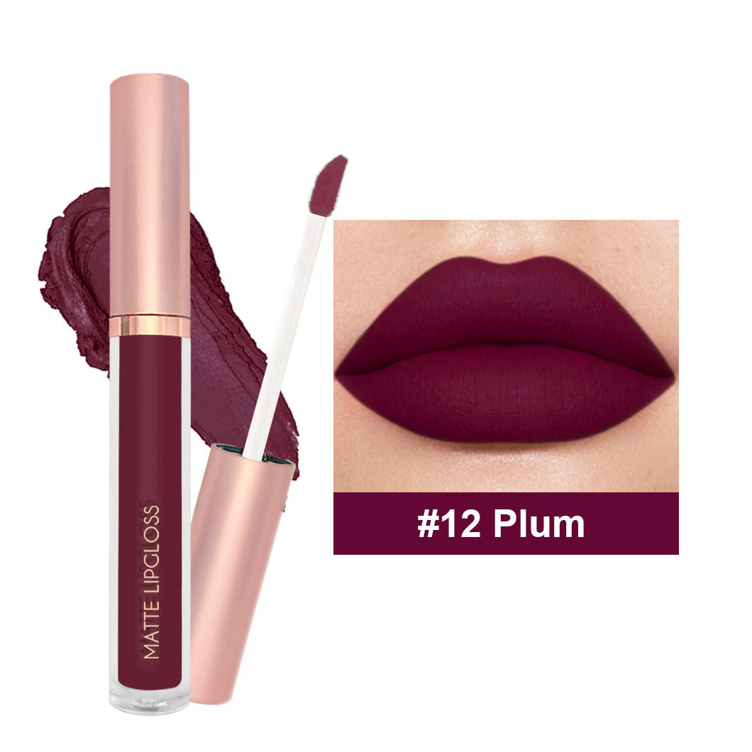 12-color Nude Jam Matte Lip Gloss Does Not Fade