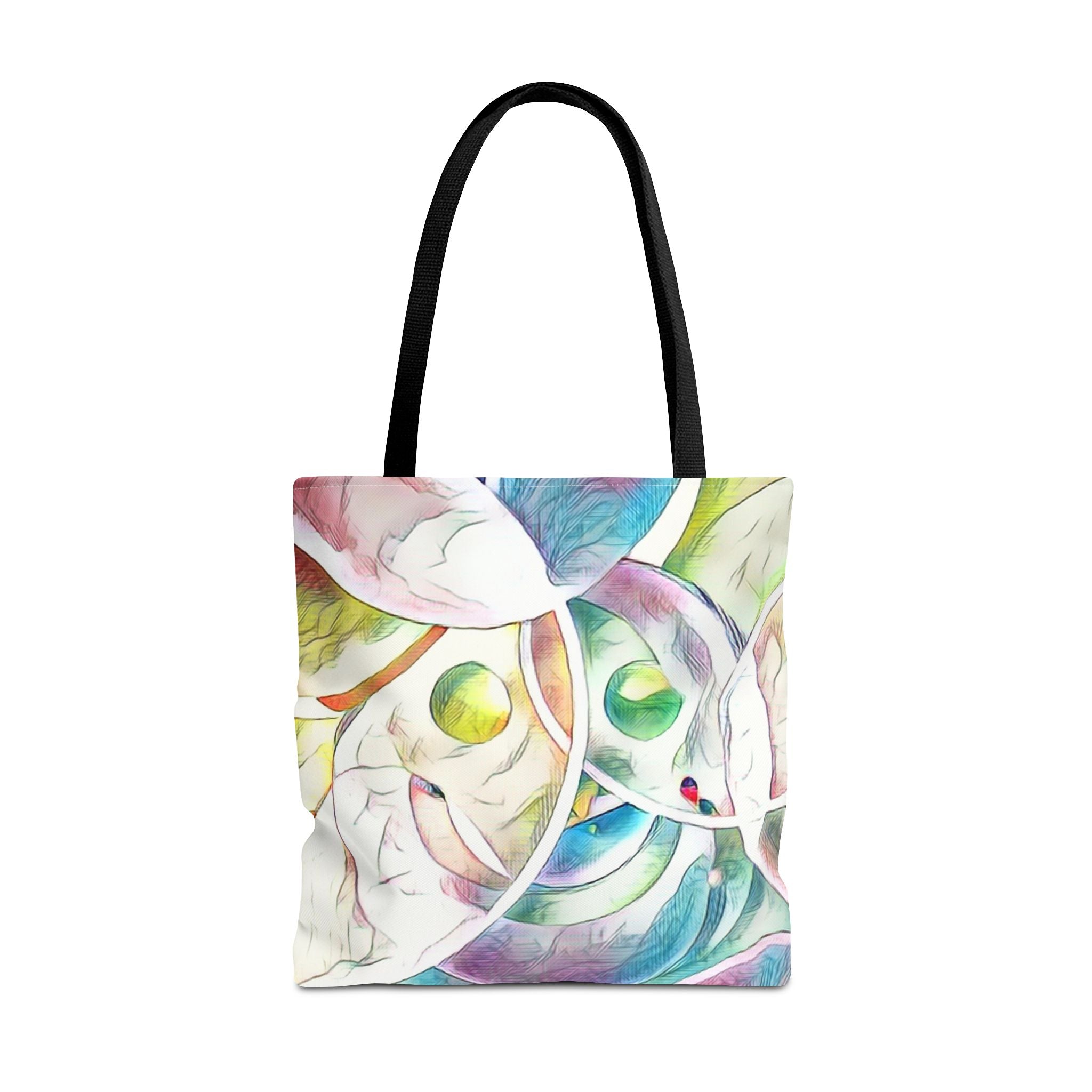 Custom Tote Bag with All-Over Print, Spun Polyester, Multiple Sizes & Handle Colors, Durable & Stylish, Ideal for Everyday