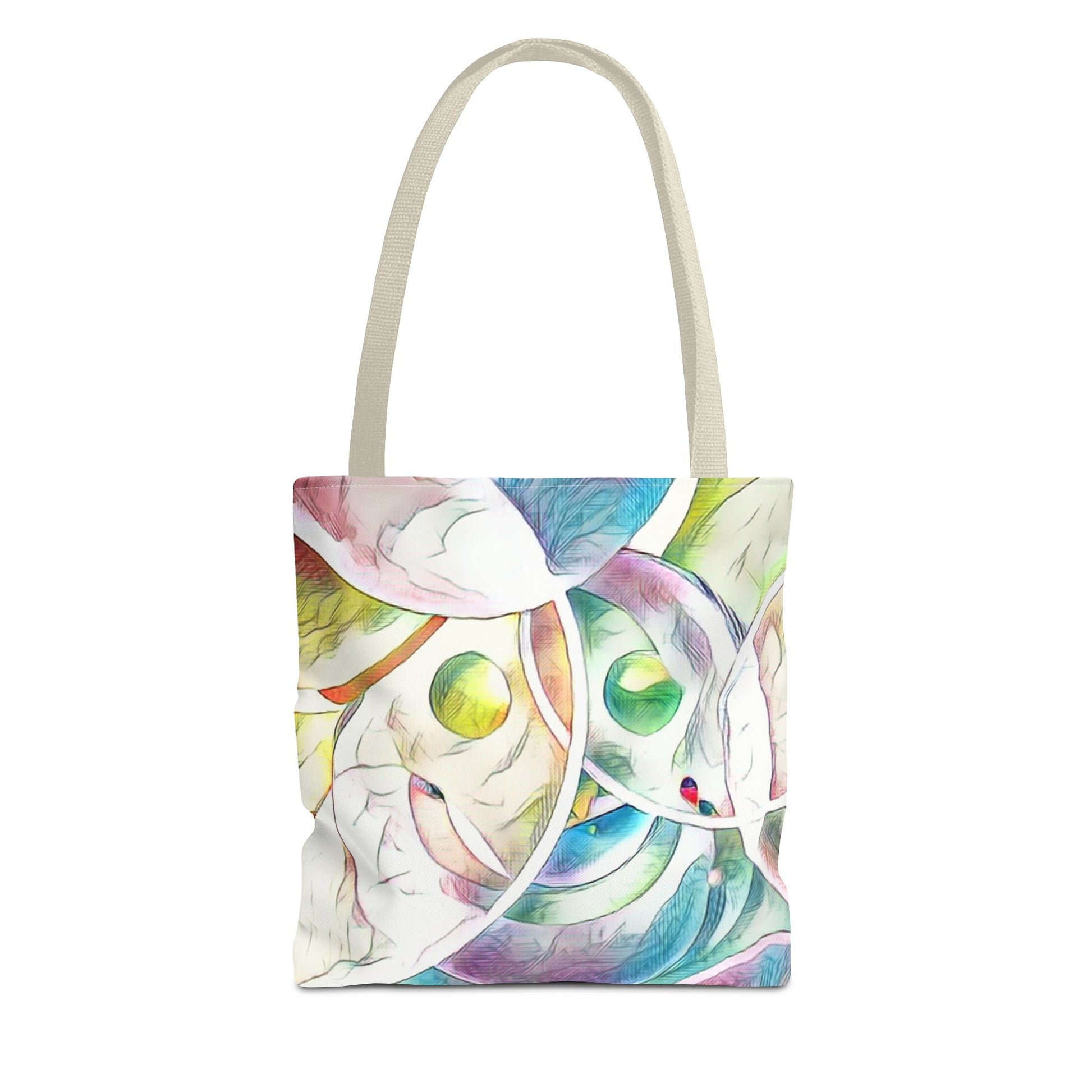 Custom Tote Bag with All-Over Print, Spun Polyester, Multiple Sizes & Handle Colors, Durable & Stylish, Ideal for Everyday