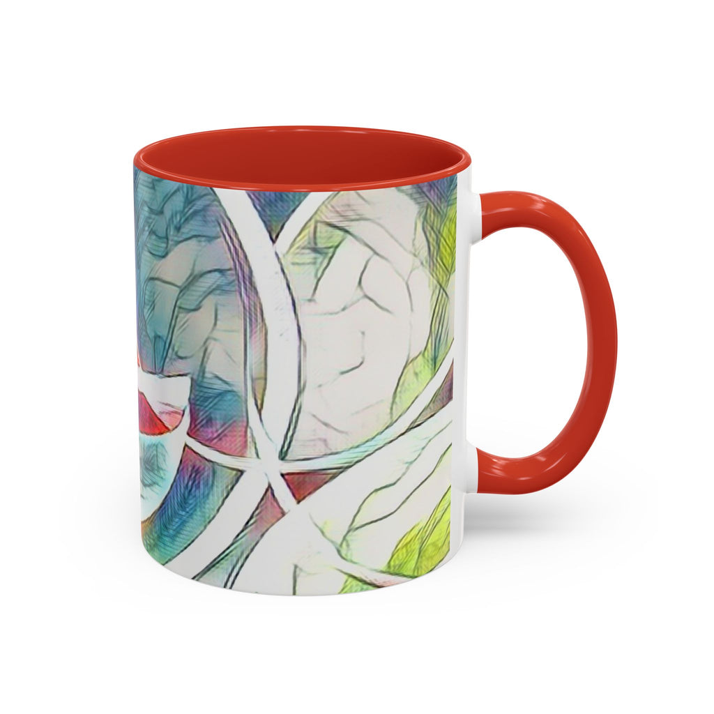 Accent Ceramic Mug, Stylish & Functional Coffee Cup, 11oz 15oz Sizes, White Glossy Finish, Ideal Tea Ritual Companion