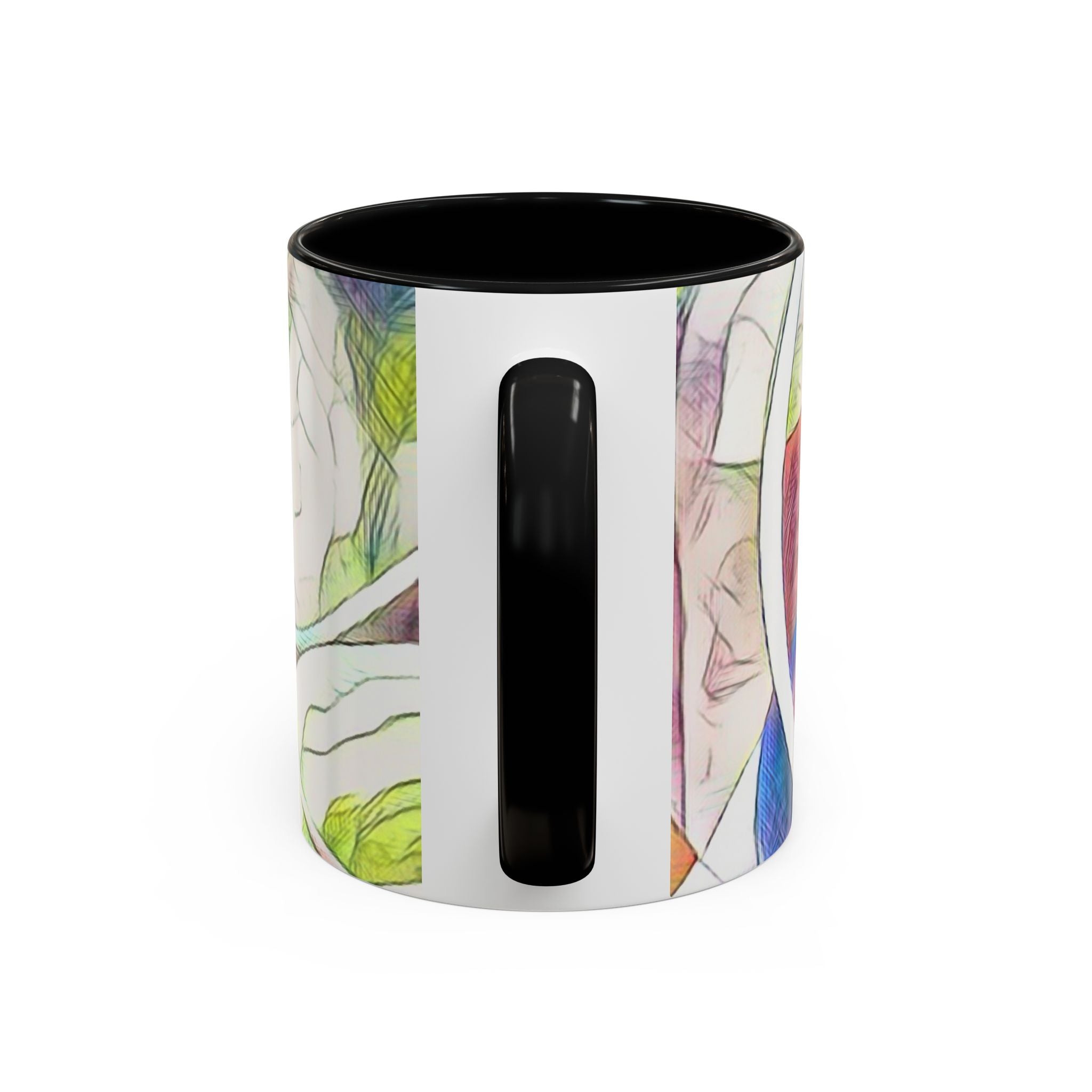 Accent Ceramic Mug, Stylish & Functional Coffee Cup, 11oz 15oz Sizes, White Glossy Finish, Ideal Tea Ritual Companion