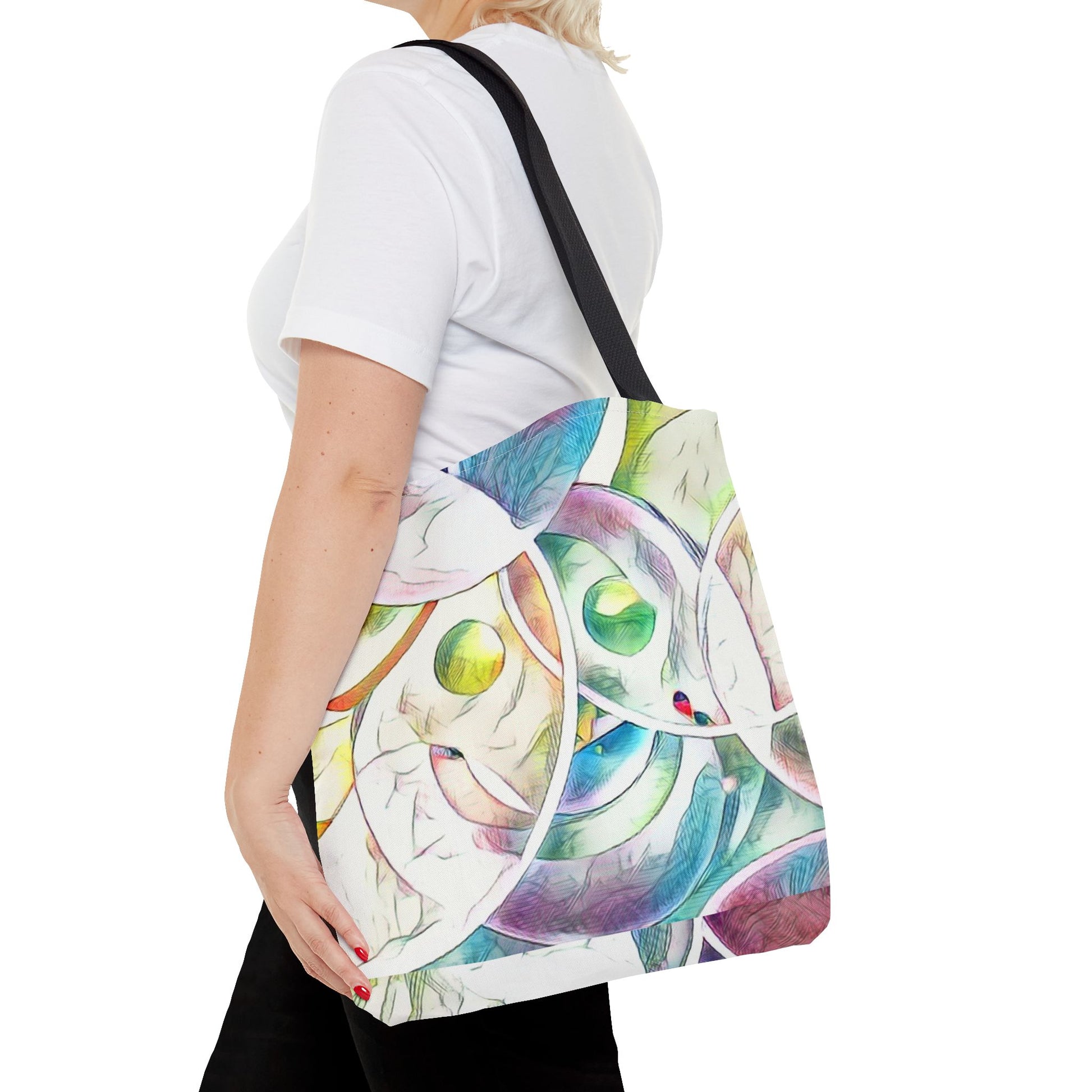 Custom Tote Bag with All-Over Print, Spun Polyester, Multiple Sizes & Handle Colors, Durable & Stylish, Ideal for Everyday