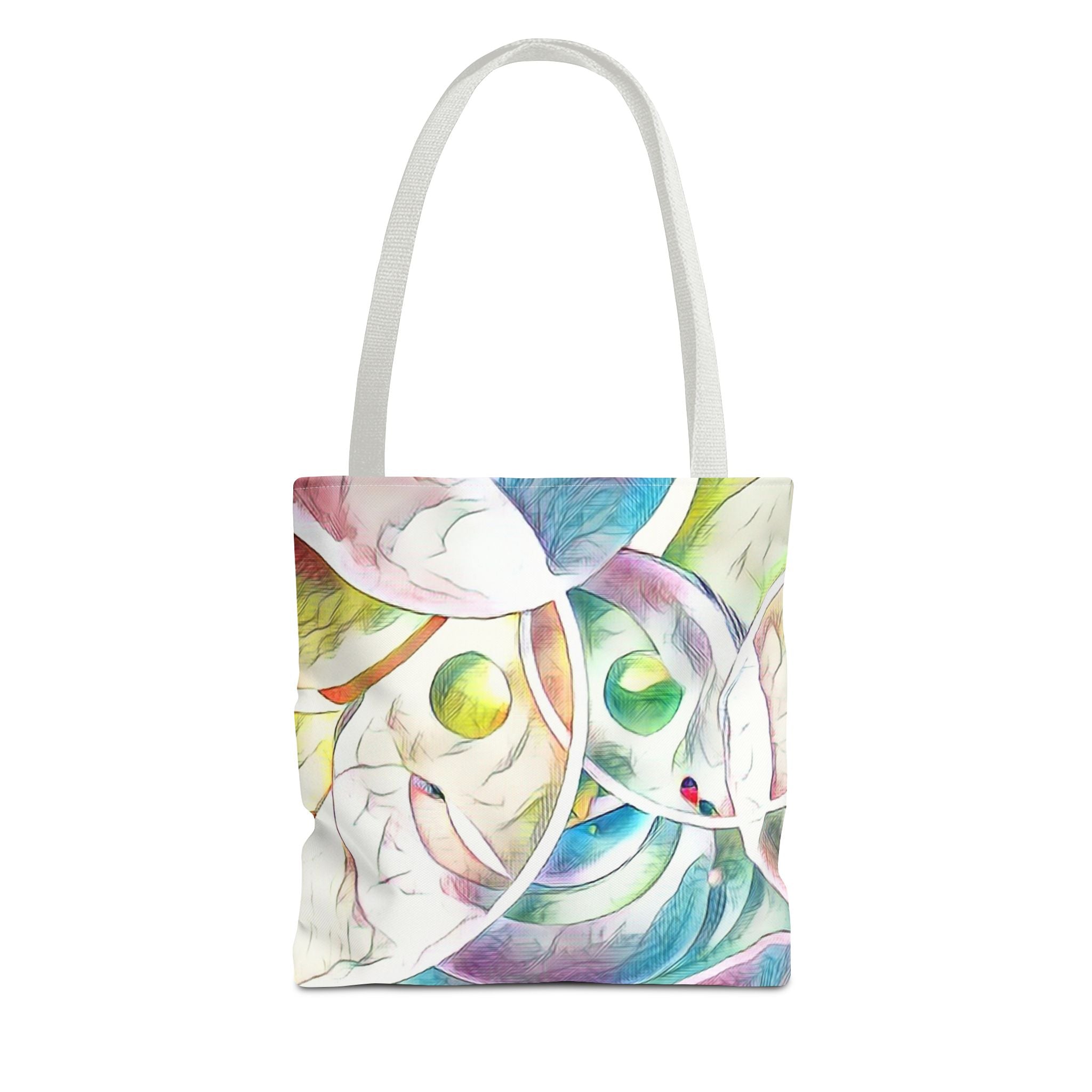 Custom Tote Bag with All-Over Print, Spun Polyester, Multiple Sizes & Handle Colors, Durable & Stylish, Ideal for Everyday