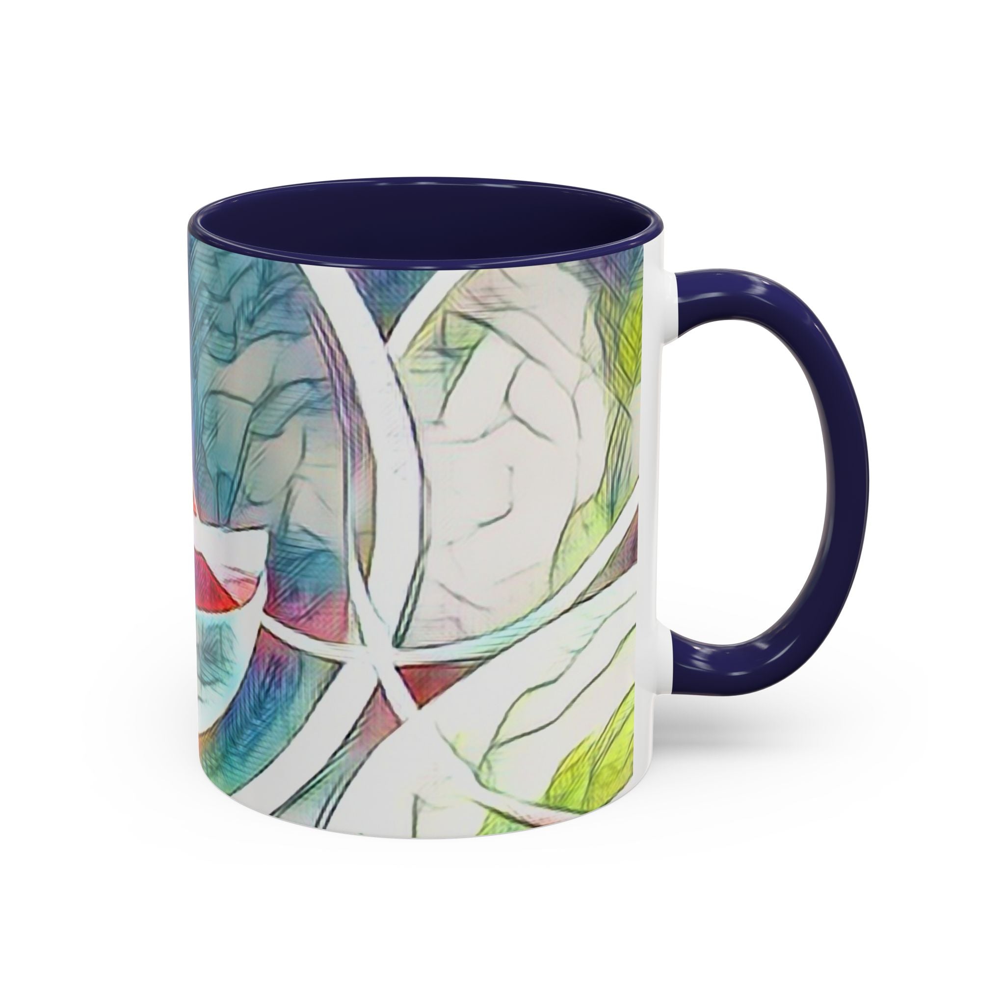 Accent Ceramic Mug, Stylish & Functional Coffee Cup, 11oz 15oz Sizes, White Glossy Finish, Ideal Tea Ritual Companion