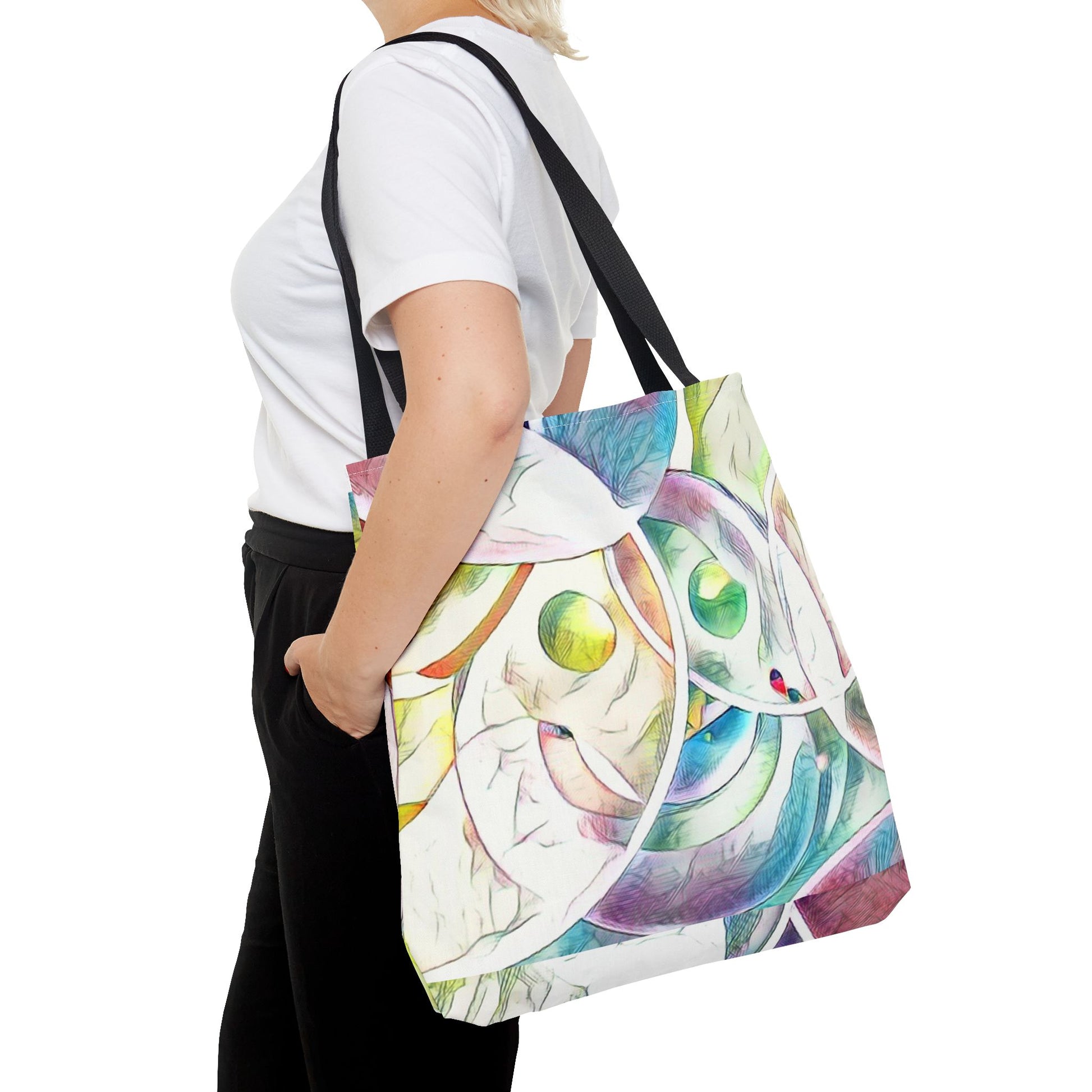 Custom Tote Bag with All-Over Print, Spun Polyester, Multiple Sizes & Handle Colors, Durable & Stylish, Ideal for Everyday