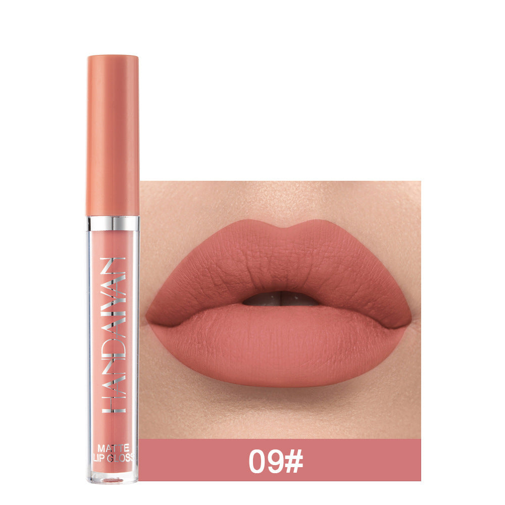 Handaiyan Matte Lip Glaze Liquid Lipstick Mini Tube Lip Gloss Waterproof Non-Stick Cup Lip Gloss Genuine
