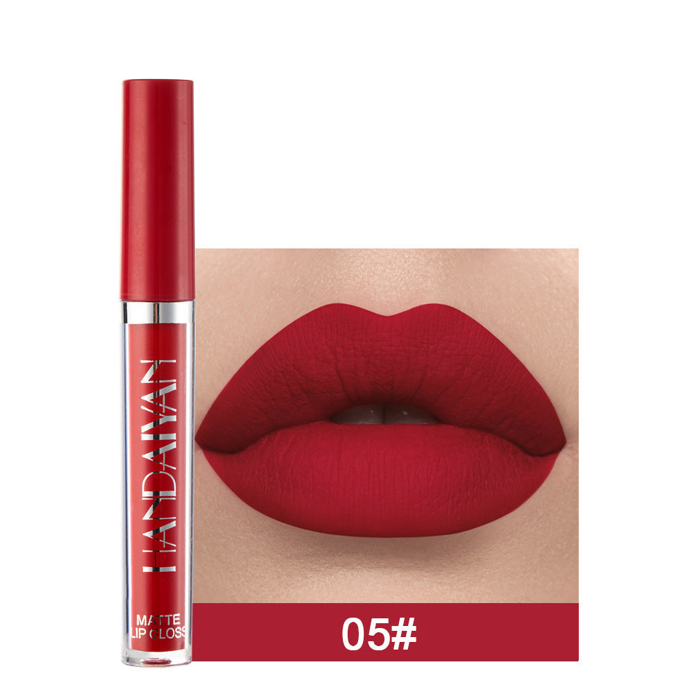 Handaiyan Matte Lip Glaze Liquid Lipstick Mini Tube Lip Gloss Waterproof Non-Stick Cup Lip Gloss Genuine