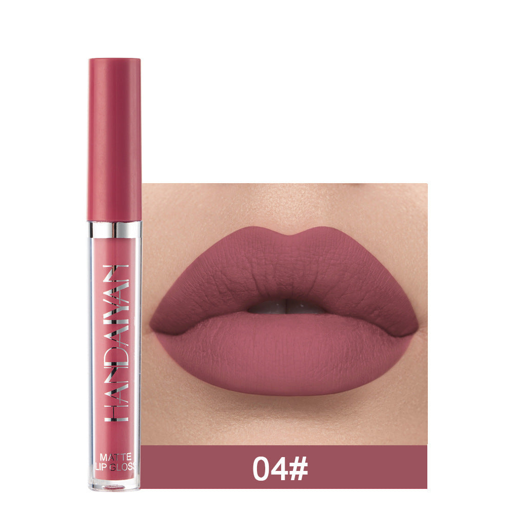 Handaiyan Matte Lip Glaze Liquid Lipstick Mini Tube Lip Gloss Waterproof Non-Stick Cup Lip Gloss Genuine
