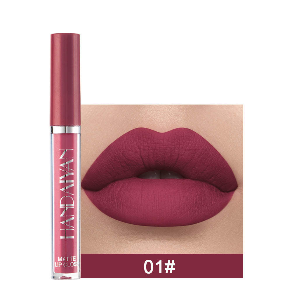 Handaiyan Matte Lip Glaze Liquid Lipstick Mini Tube Lip Gloss Waterproof Non-Stick Cup Lip Gloss Genuine