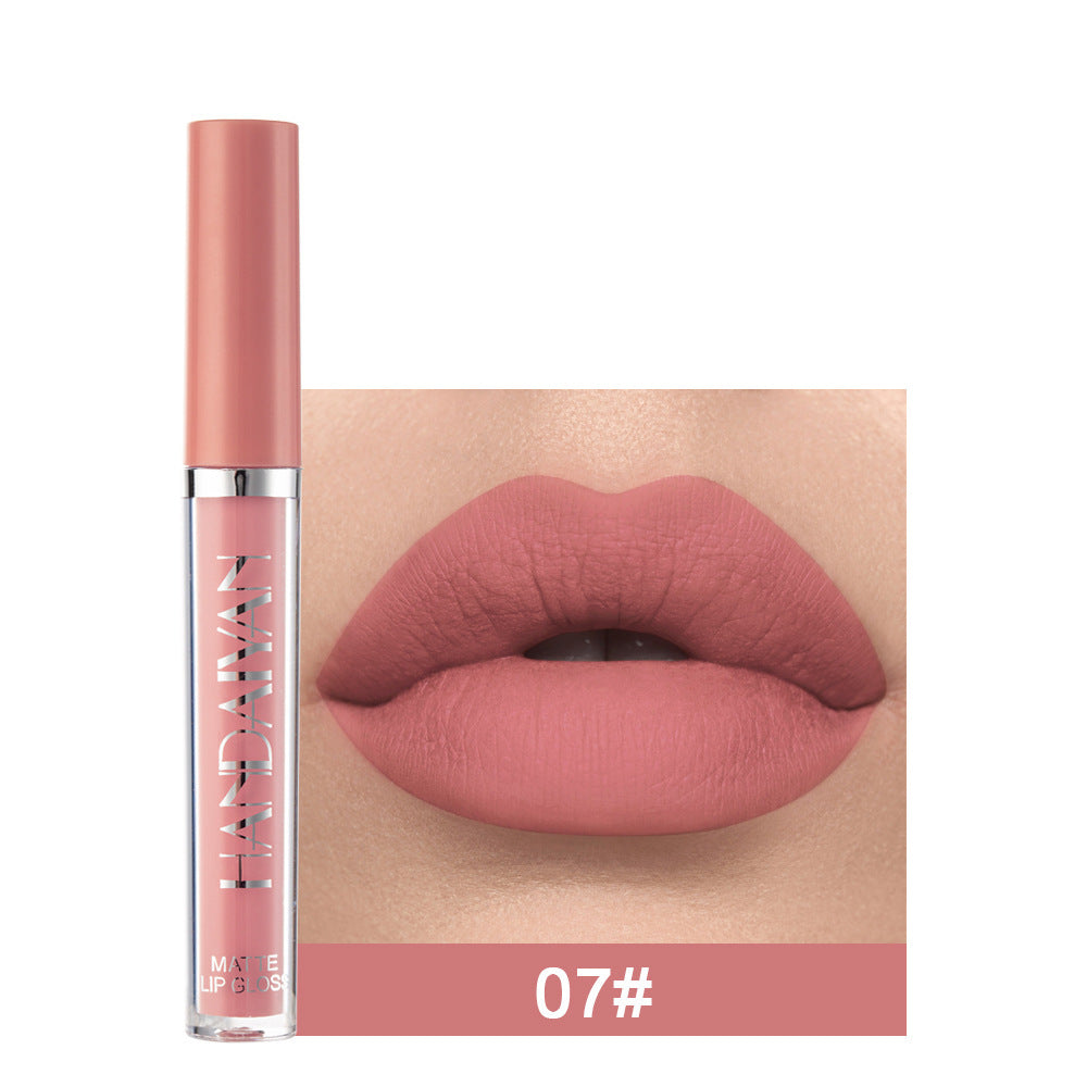 Handaiyan Matte Lip Glaze Liquid Lipstick Mini Tube Lip Gloss Waterproof Non-Stick Cup Lip Gloss Genuine