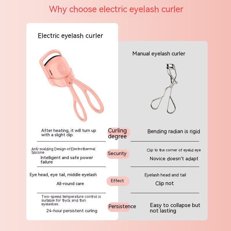 Eyelash Curler Portable Electric Heated Comb Eye Lash Long Lasting Eyelashes Curls Thermal Eyelash Curler Makeup Tools Heated Eyelash Curlers, Rechargeable Electric Eyelash Curler, Handheld Eyelash Heat