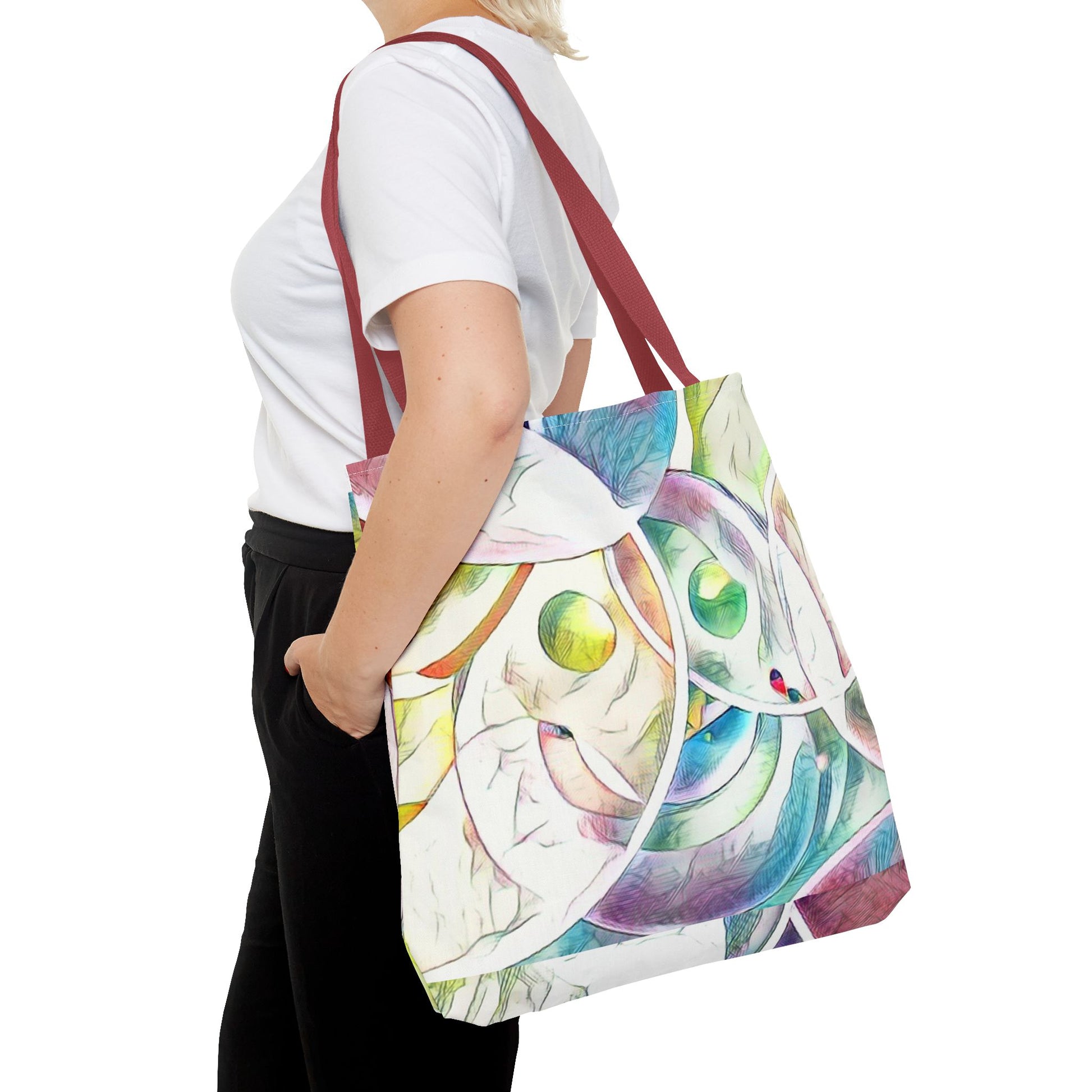 Custom Tote Bag with All-Over Print, Spun Polyester, Multiple Sizes & Handle Colors, Durable & Stylish, Ideal for Everyday
