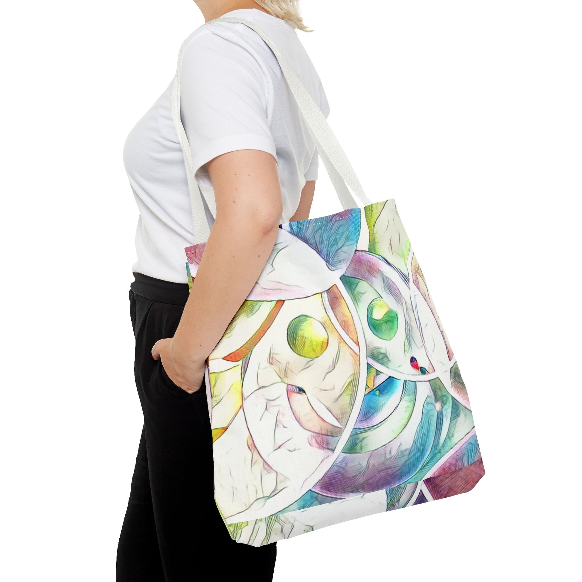Custom Tote Bag with All-Over Print, Spun Polyester, Multiple Sizes & Handle Colors, Durable & Stylish, Ideal for Everyday