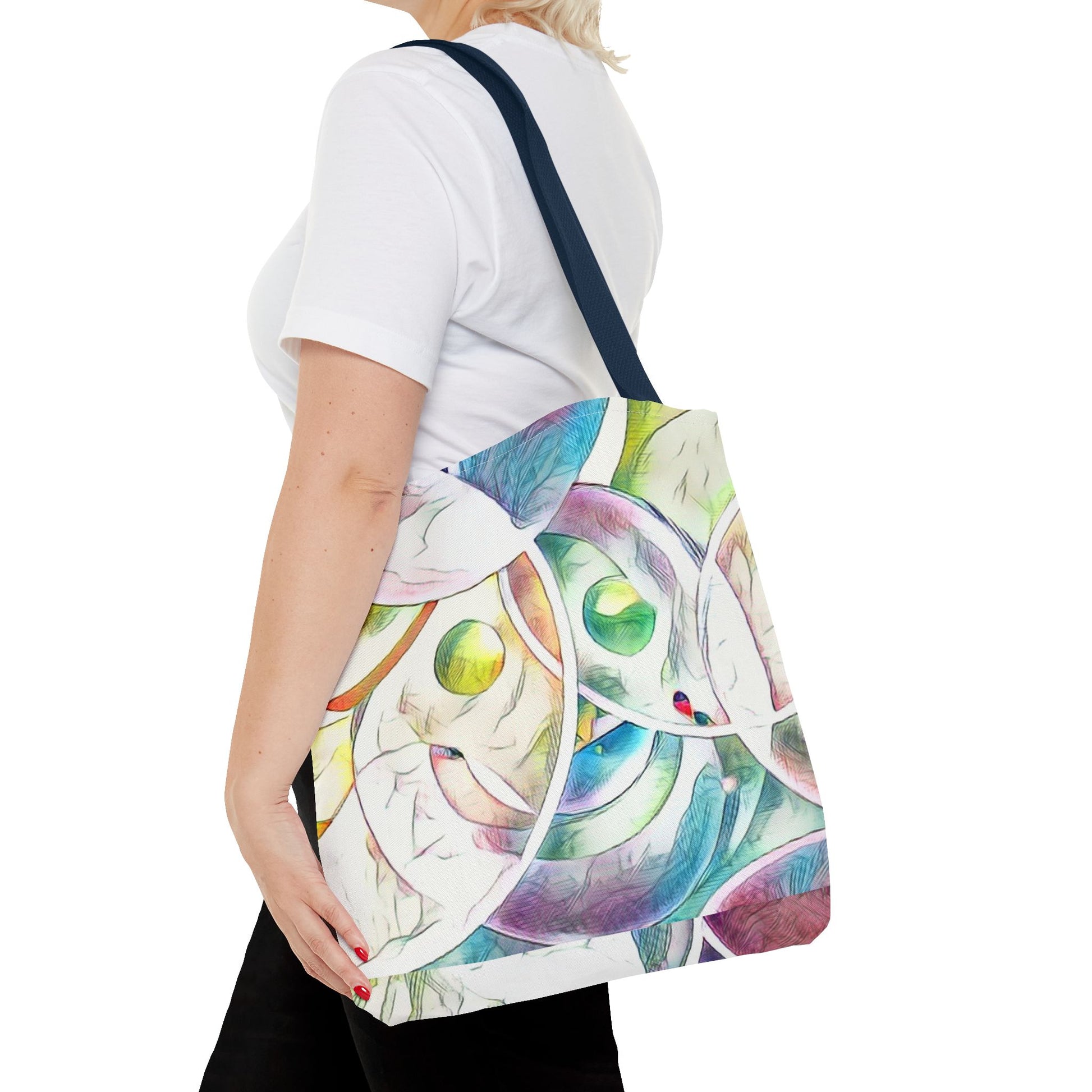 Custom Tote Bag with All-Over Print, Spun Polyester, Multiple Sizes & Handle Colors, Durable & Stylish, Ideal for Everyday