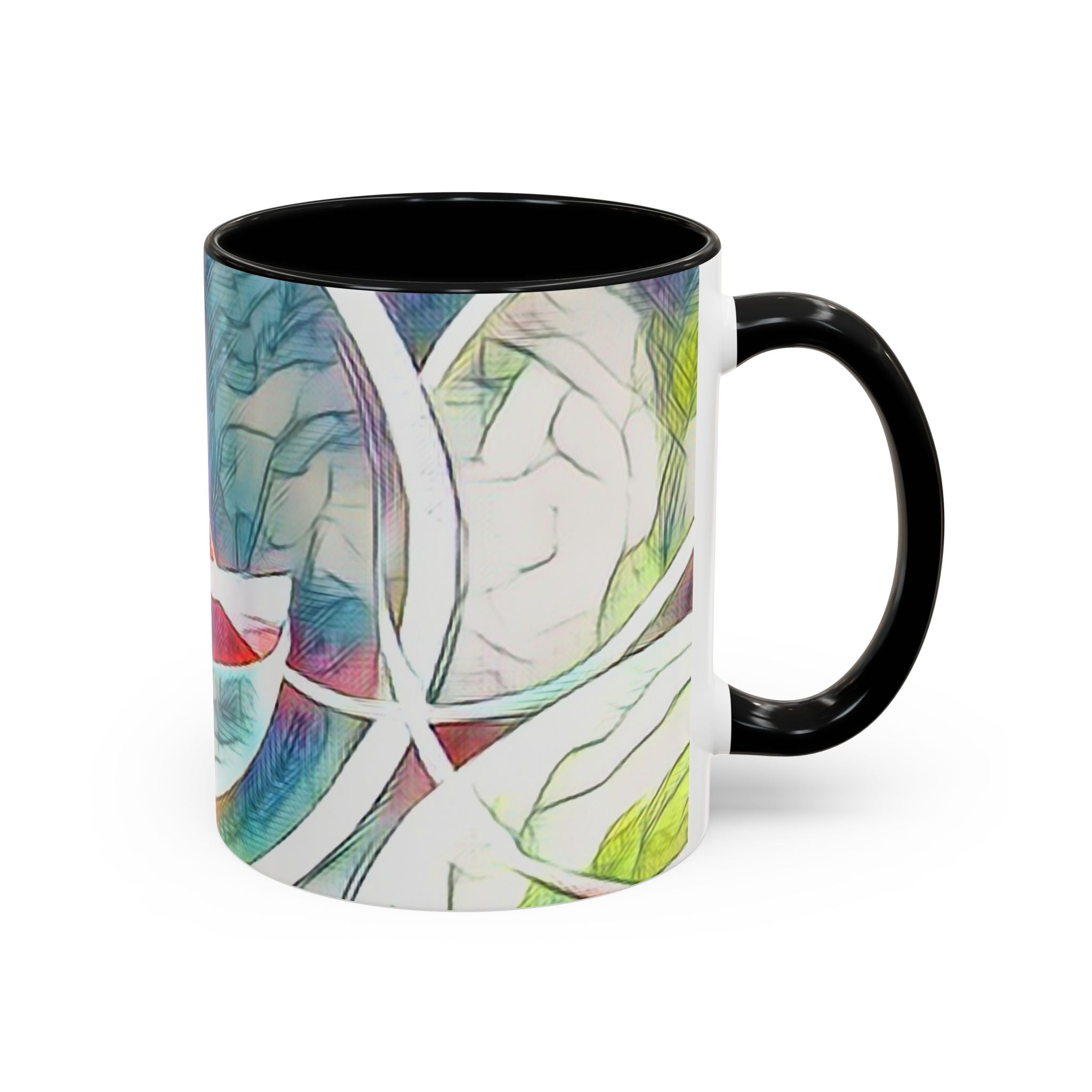 Accent Ceramic Mug, Stylish & Functional Coffee Cup, 11oz 15oz Sizes, White Glossy Finish, Ideal Tea Ritual Companion