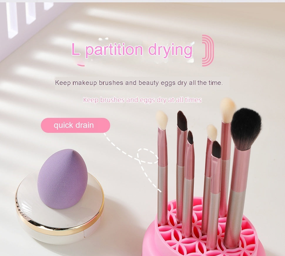 Porous Position Cosmetic Brush Drying Rack Cleaning Basin