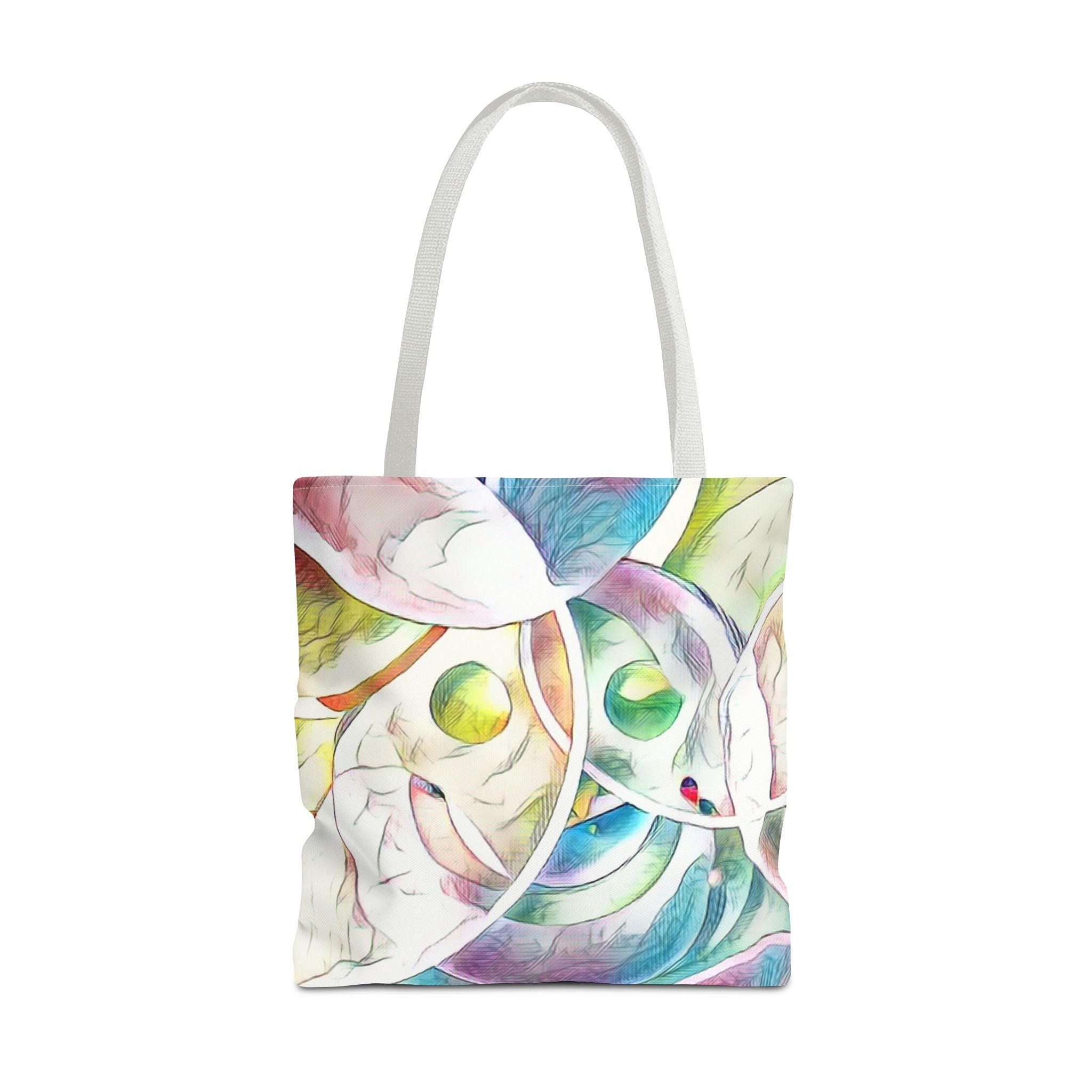 Custom Tote Bag with All-Over Print, Spun Polyester, Multiple Sizes & Handle Colors, Durable & Stylish, Ideal for Everyday