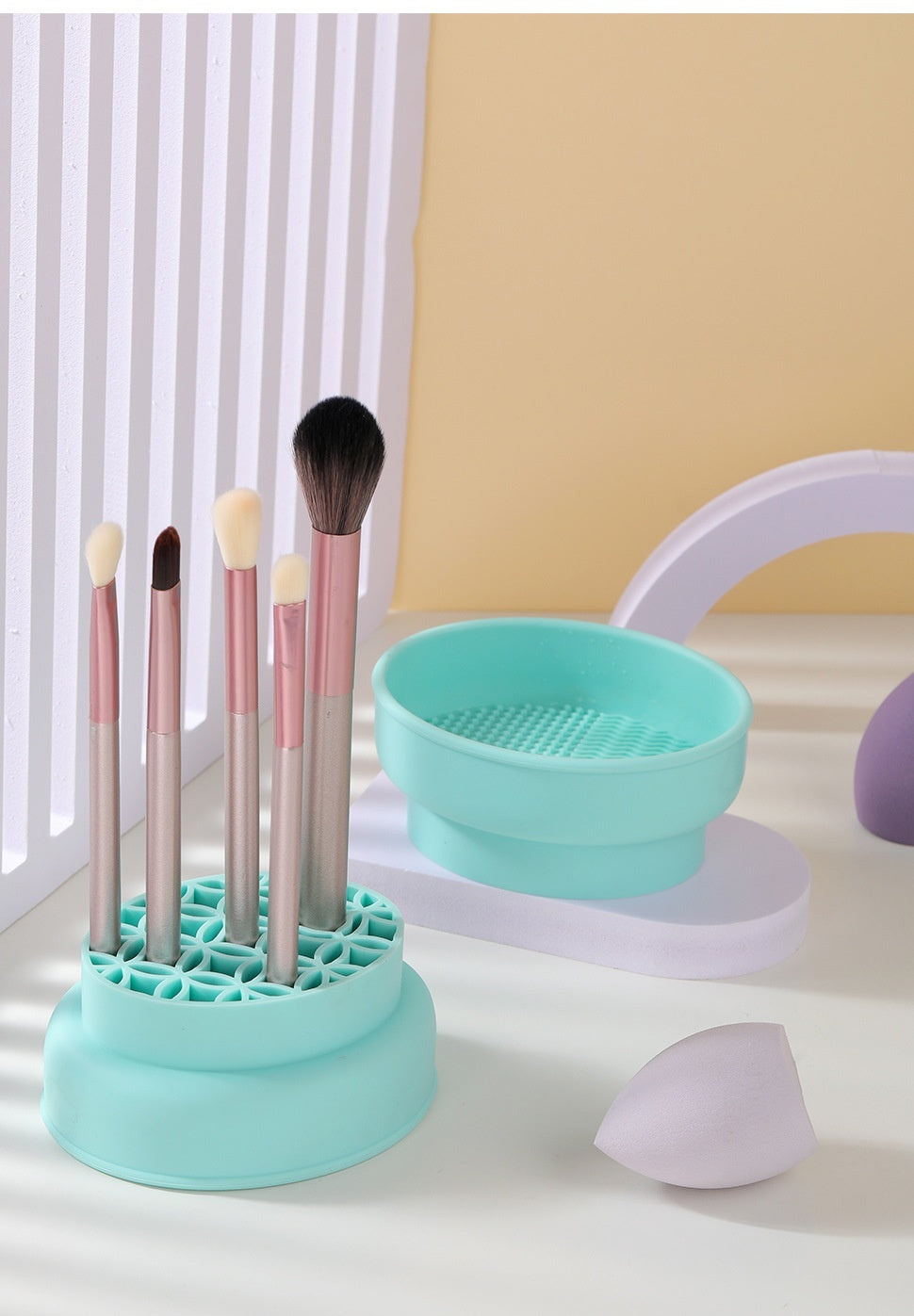 Porous Position Cosmetic Brush Drying Rack Cleaning Basin