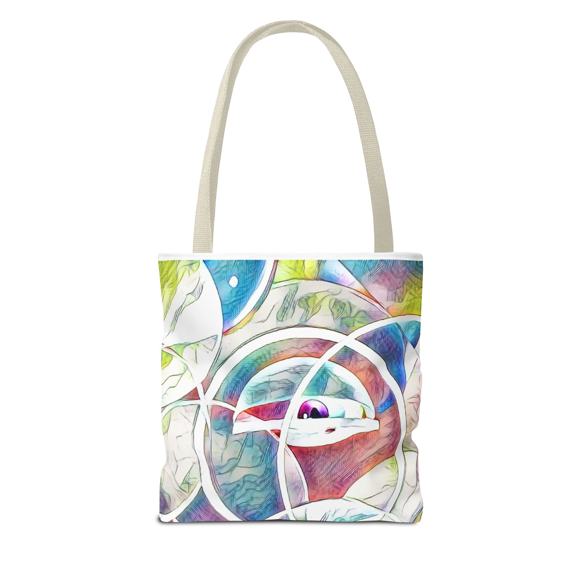 Custom Tote Bag with All-Over Print, Spun Polyester, Multiple Sizes & Handle Colors, Durable & Stylish, Ideal for Everyday