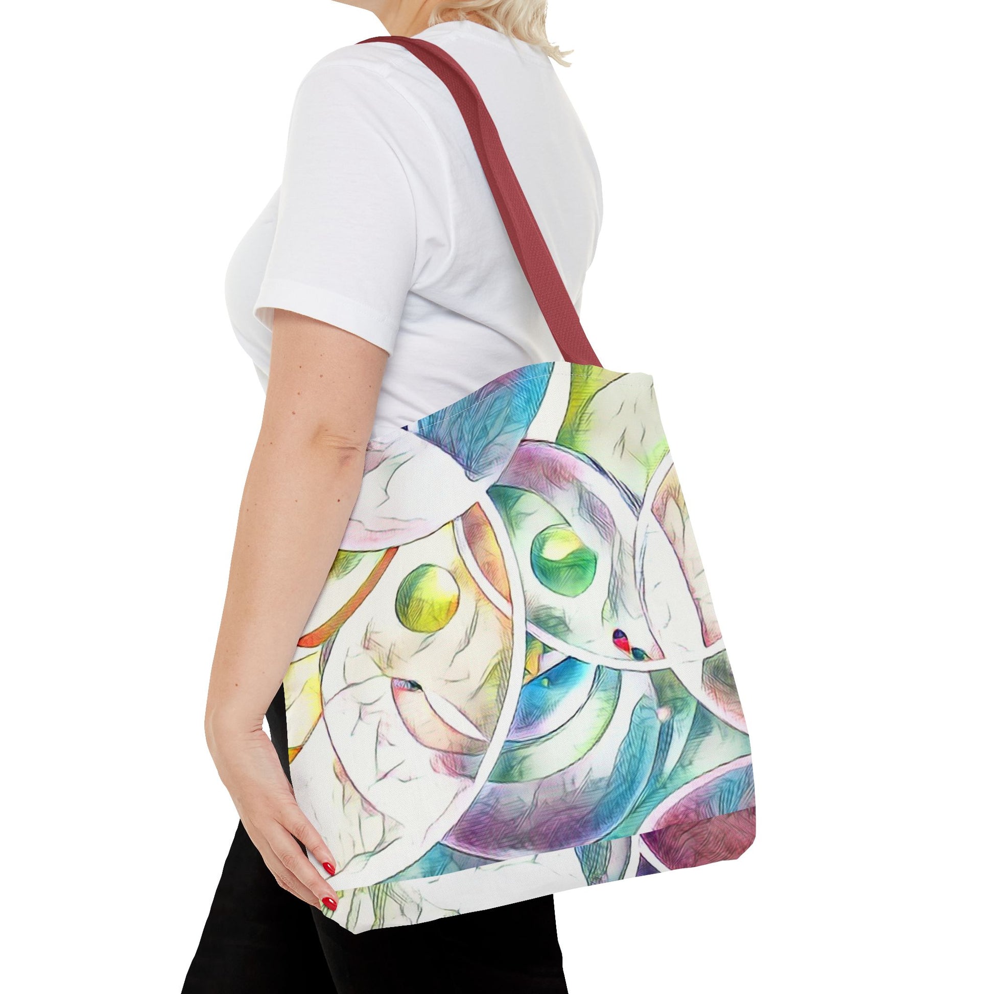 Custom Tote Bag with All-Over Print, Spun Polyester, Multiple Sizes & Handle Colors, Durable & Stylish, Ideal for Everyday