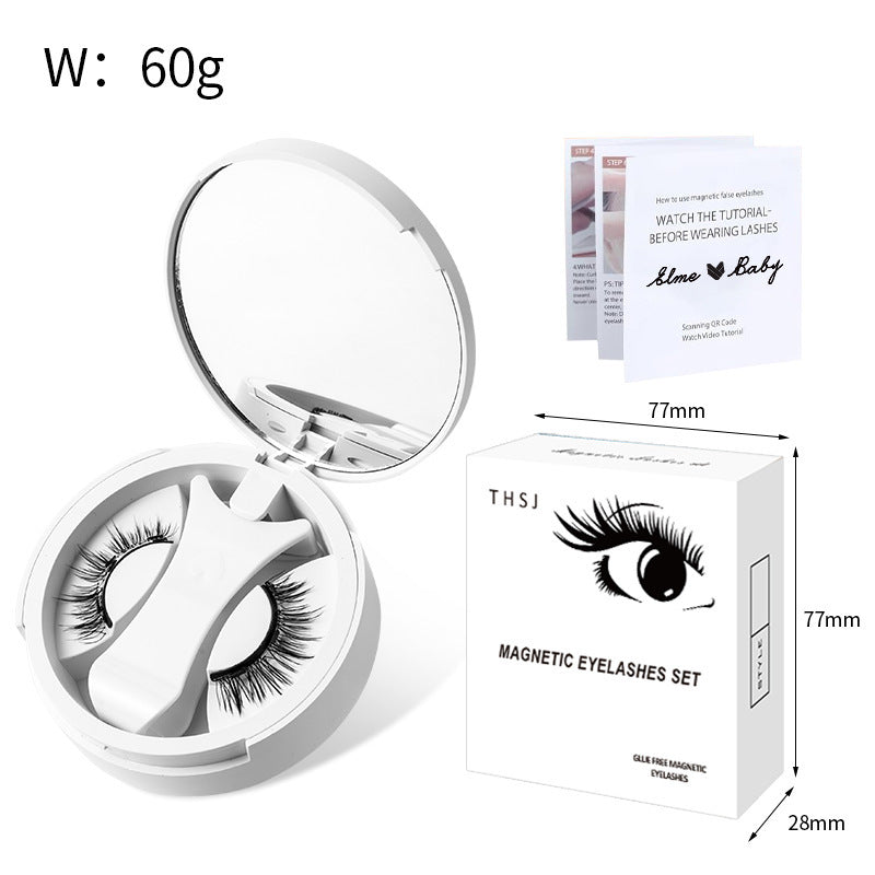 Magnetic False Eyelashes Integrated Storage Box Glue-free Magnet False Eyelashes Natural Makeup Tools with Applicator
