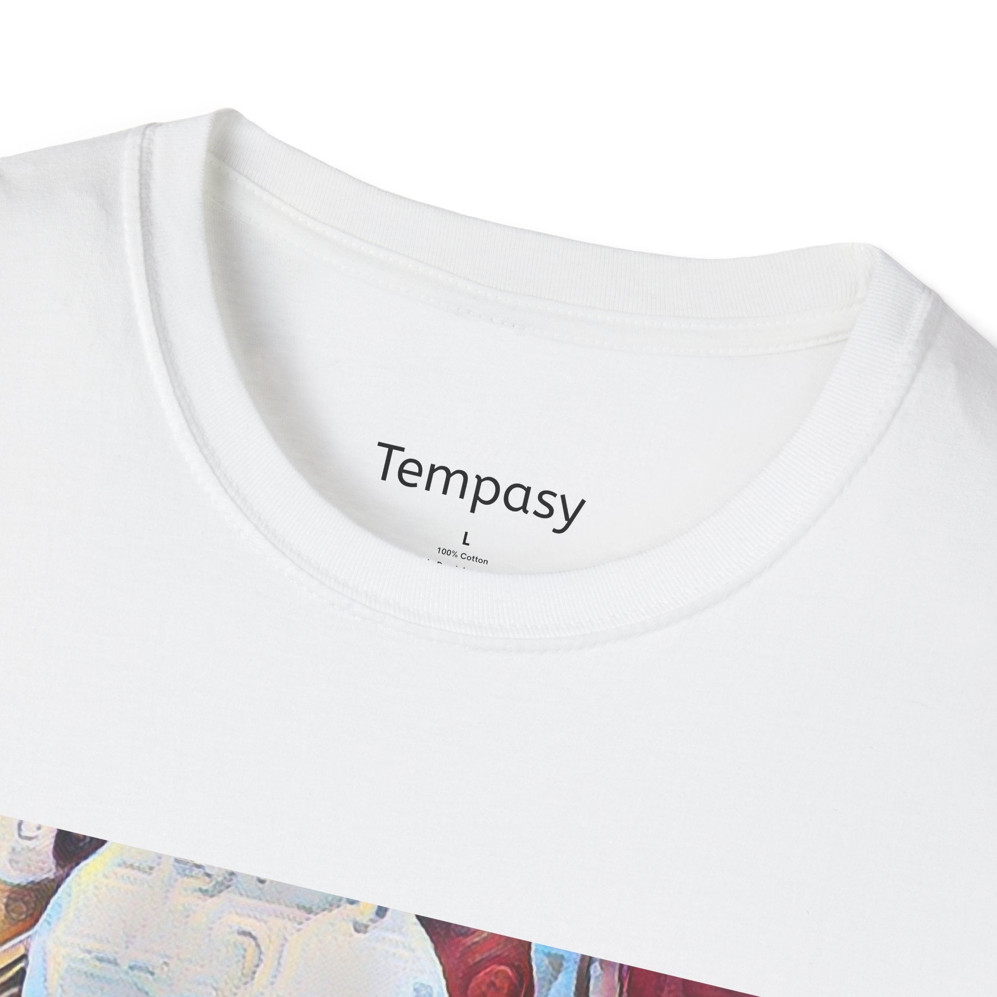 Abstract Surreal Face T-Shirt - Vibrant Futuristic Artwork with Glowing Eyes - Unique Graphic Tee for Men & Women