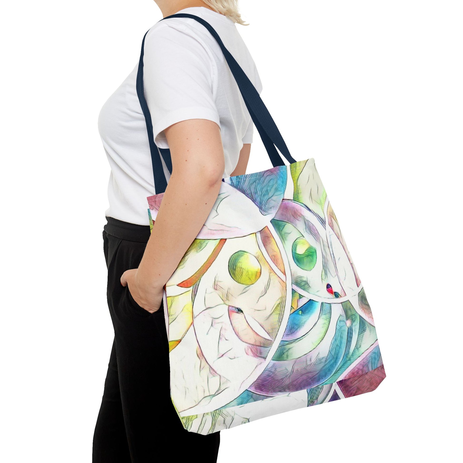Custom Tote Bag with All-Over Print, Spun Polyester, Multiple Sizes & Handle Colors, Durable & Stylish, Ideal for Everyday