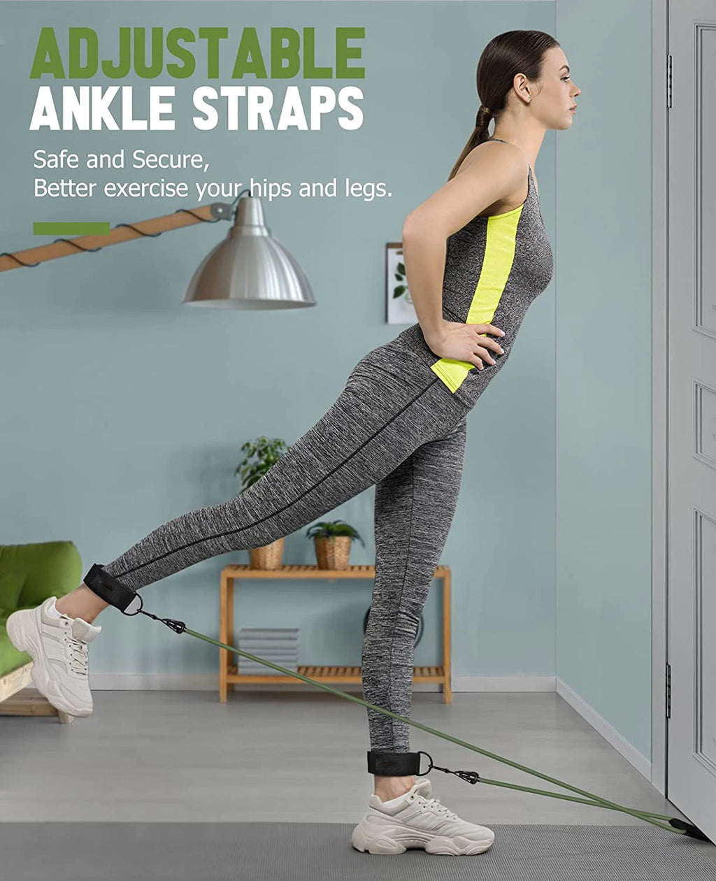Resistance Band Set: 5-Tube Workout Bands with Accessories