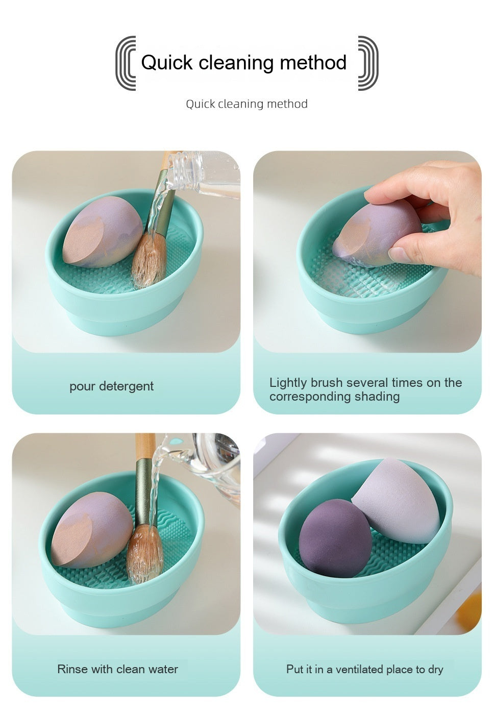 Porous Position Cosmetic Brush Drying Rack Cleaning Basin