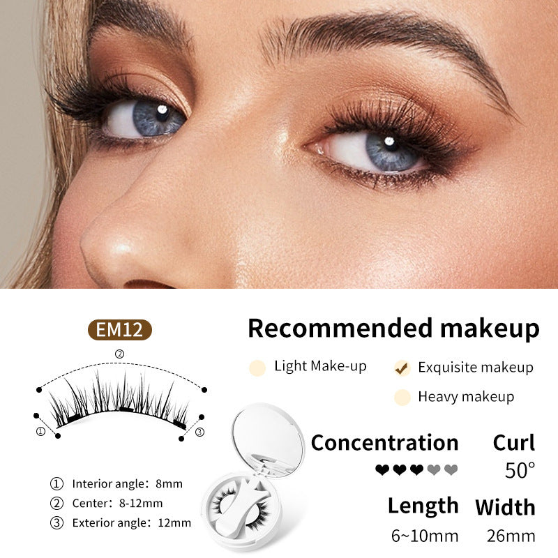 Magnetic False Eyelashes Integrated Storage Box Glue-free Magnet False Eyelashes Natural Makeup Tools with Applicator