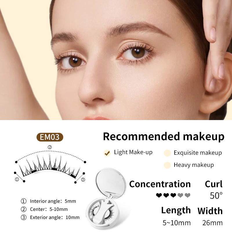 Magnetic False Eyelashes Integrated Storage Box Glue-free Magnet False Eyelashes Natural Makeup Tools with Applicator