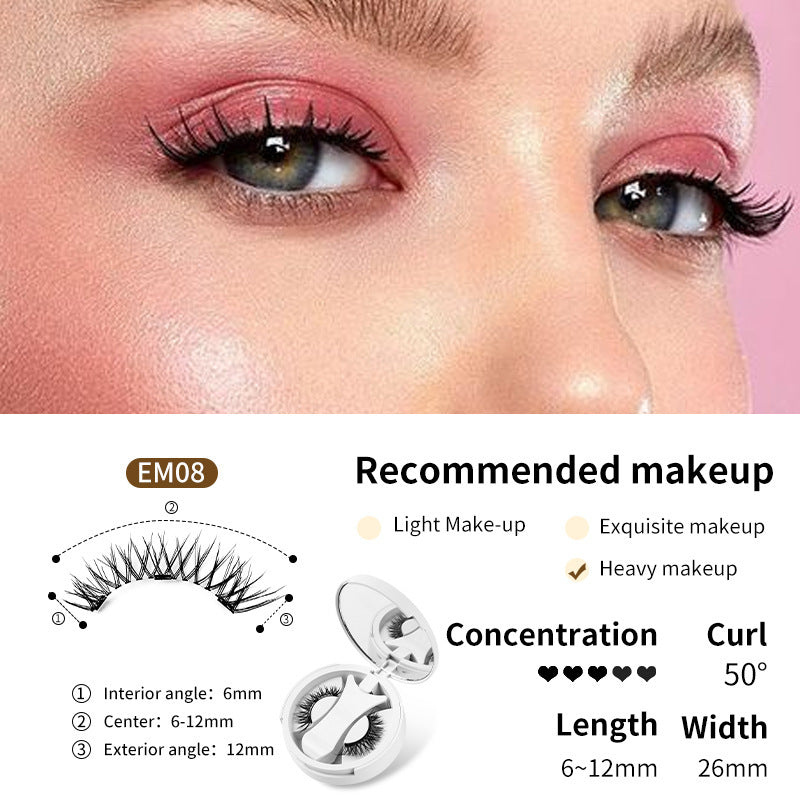 Magnetic False Eyelashes Integrated Storage Box Glue-free Magnet False Eyelashes Natural Makeup Tools with Applicator