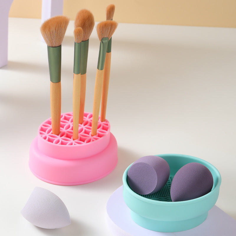 Porous Position Cosmetic Brush Drying Rack Cleaning Basin