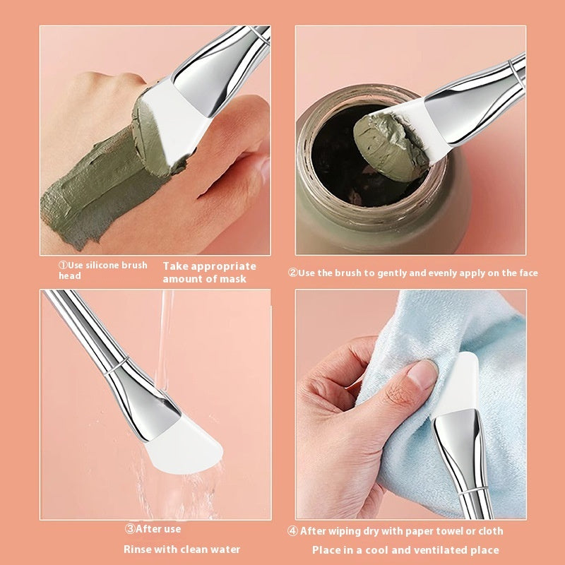 Multifunctional Beauty Makeup Brush Silver Rod Ultra-Thin Flat Head