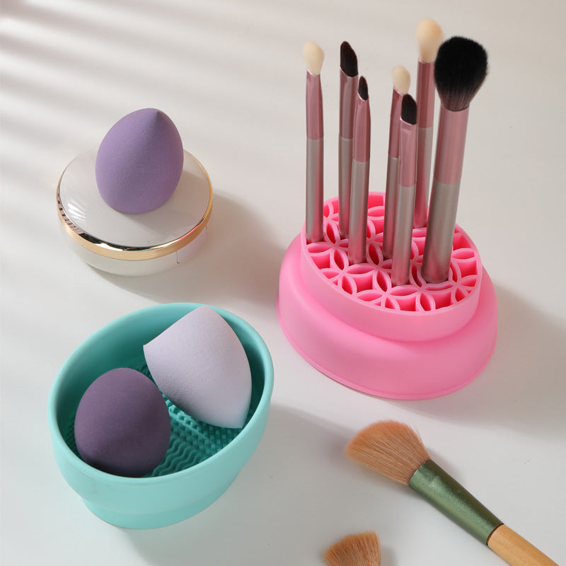 Porous Position Cosmetic Brush Drying Rack Cleaning Basin