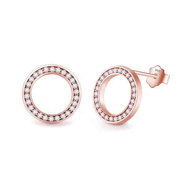 Sarah Silver Earrings Luxury Crystal Zircon Stud Earrings For Women Bridal wedding Jewelry