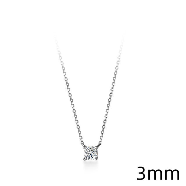 Sterling Silver Geometric Cut Sparkling Zircon Pendant for Women