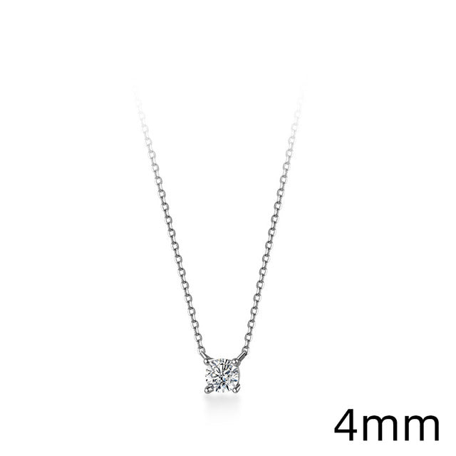 Sterling Silver Geometric Cut Sparkling Zircon Pendant for Women