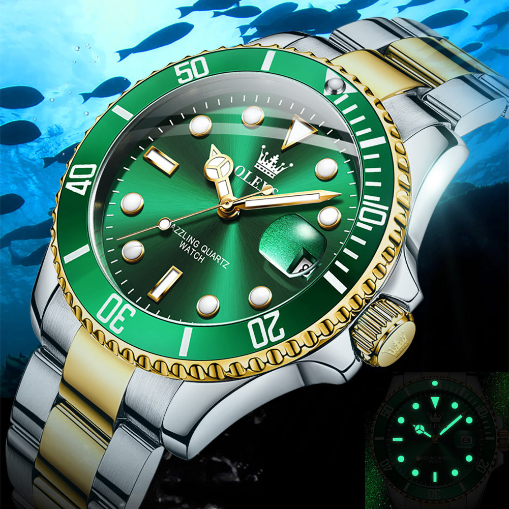 Top Brand Green Luxury Stainless Steel Watches for Men