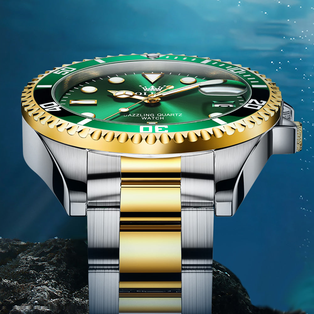 Top Brand Green Luxury Stainless Steel Watches for Men