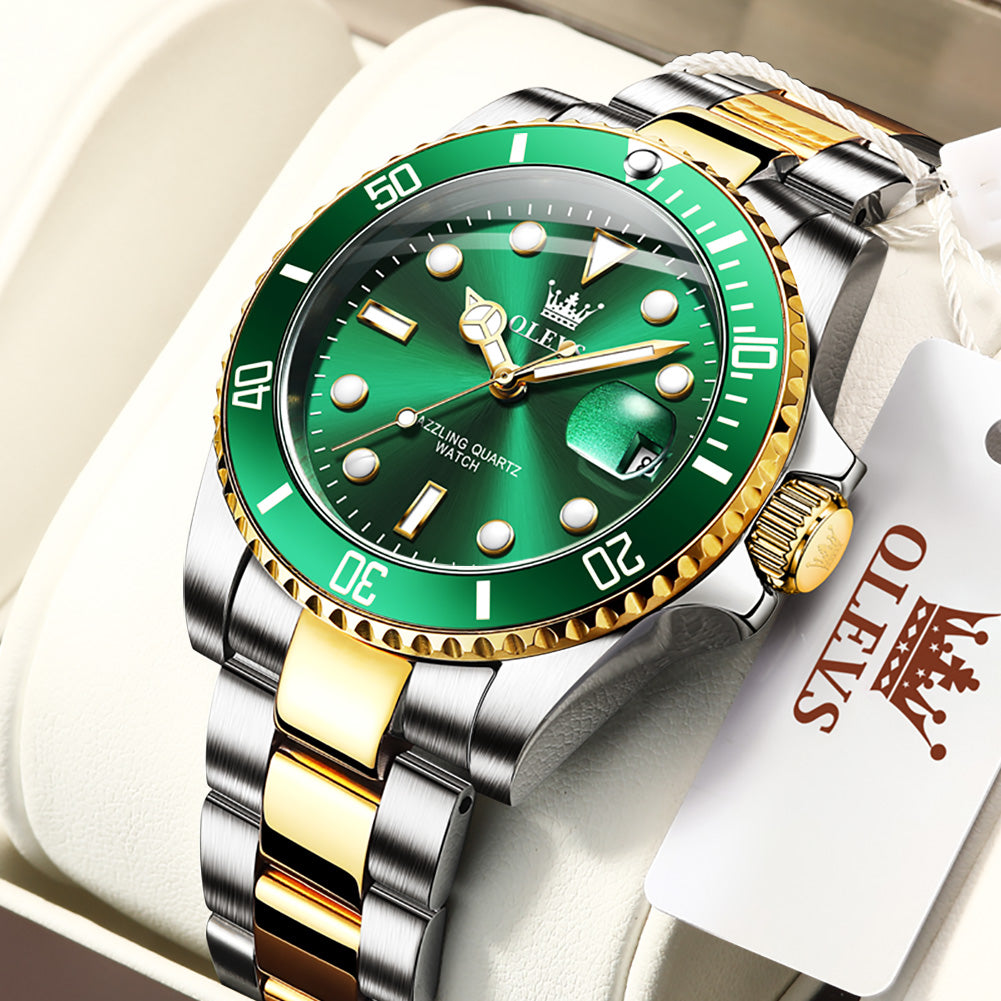 Top Brand Green Luxury Stainless Steel Watches for Men