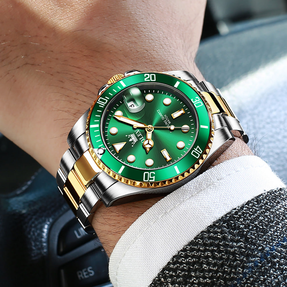 Top Brand Green Luxury Stainless Steel Watches for Men