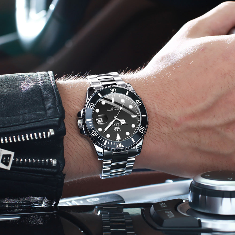 Top Brand Green Luxury Stainless Steel Watches for Men