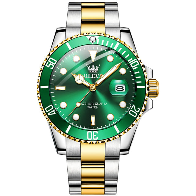 Top Brand Green Luxury Stainless Steel Watches for Men
