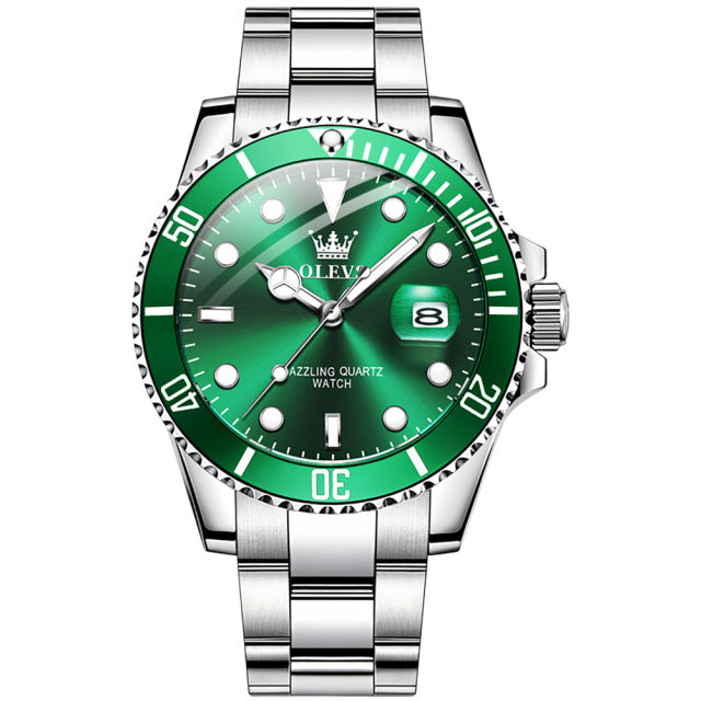 Top Brand Green Luxury Stainless Steel Watches for Men