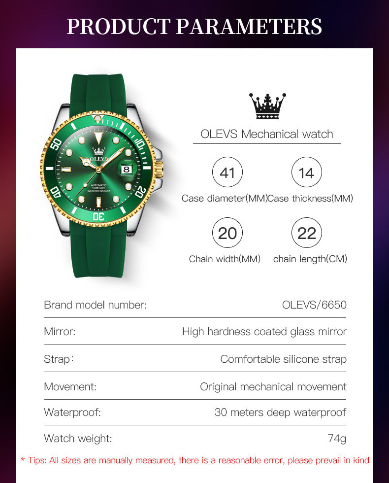 Original Automatic Mechanical Waterproof Watch for Men