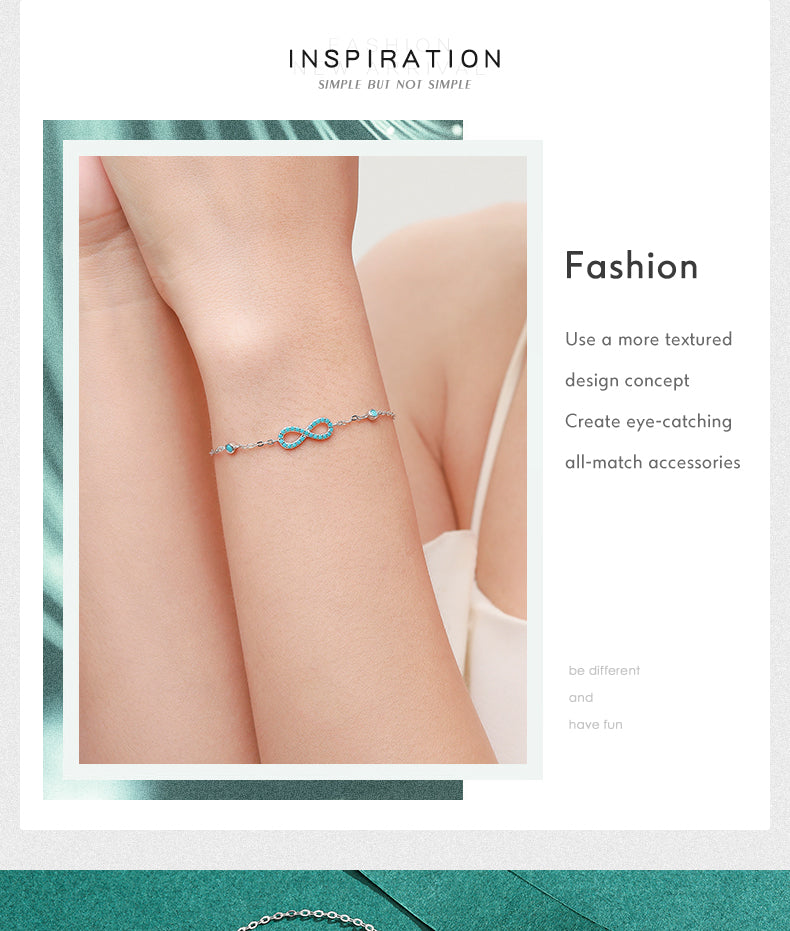 Natural Turquoise Endless Love Bracelets For Women Wedding Jewelry