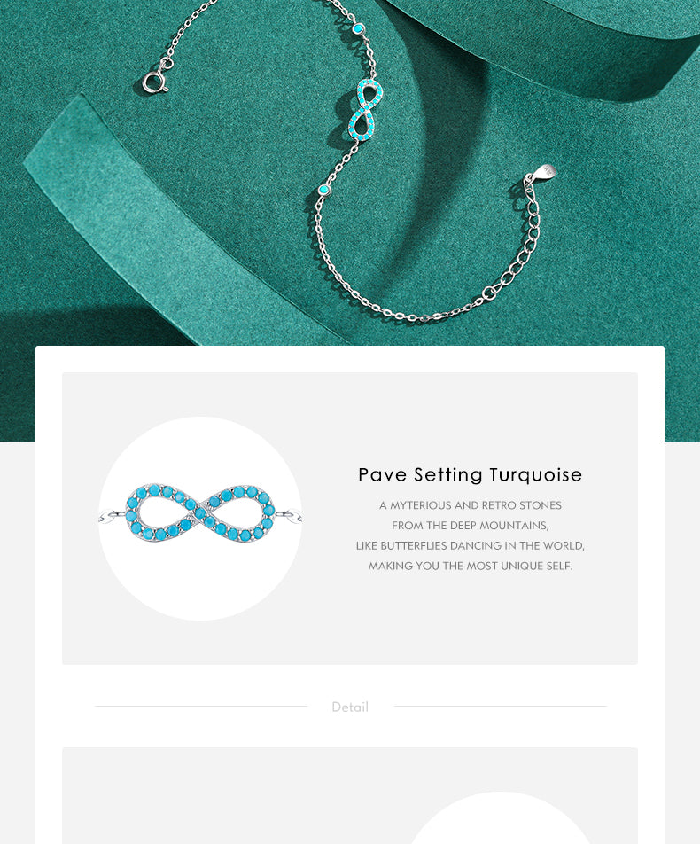 Natural Turquoise Endless Love Bracelets For Women Wedding Jewelry
