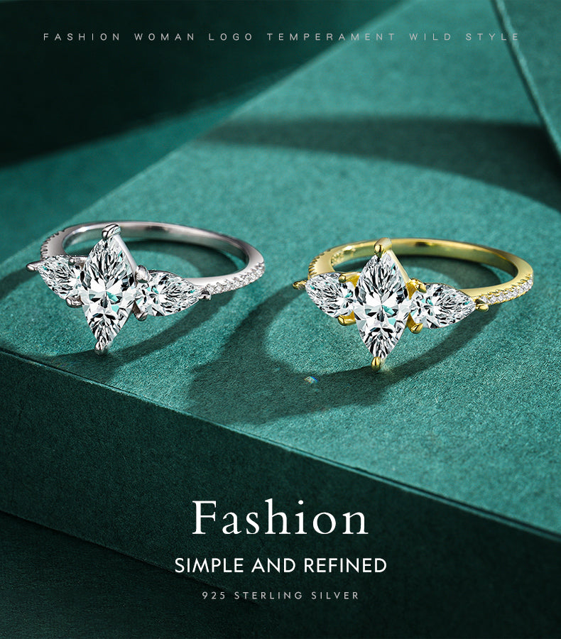 High Quality Silver Classic Diamond Ring For Women