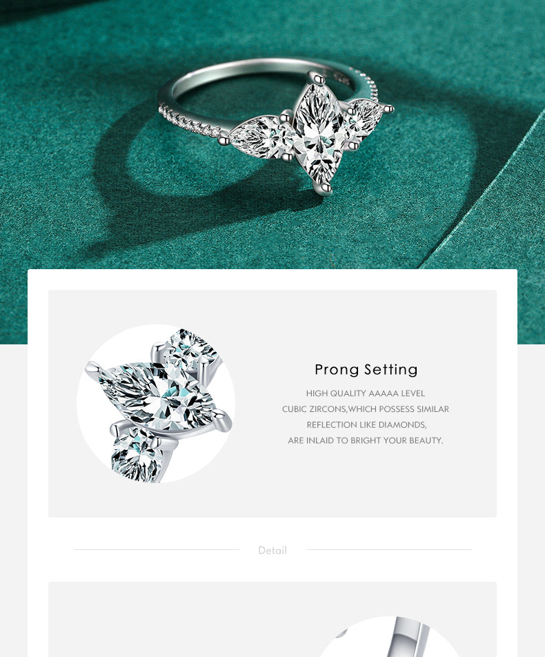 High Quality Silver Classic Diamond Ring For Women